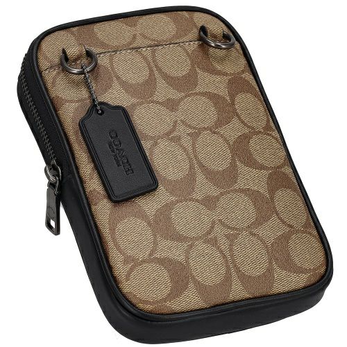 コーチ アウトレット ショルダーバッグ メンズ エイデン クロスボディ・シグネチャー キャンバス ブラウン COACH OUTLET CO912 QBKHA カーキ