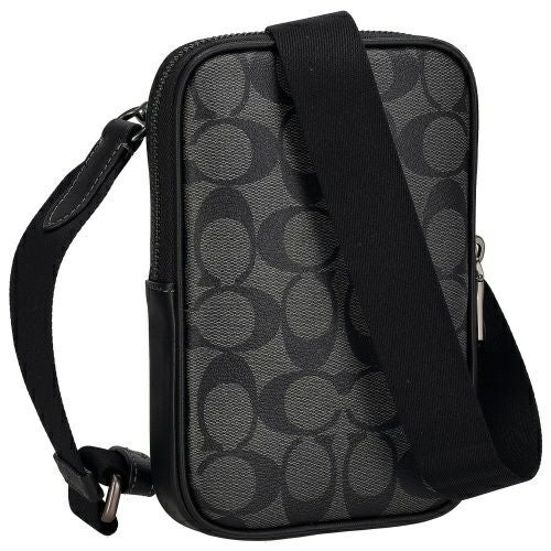 コーチ アウトレット ショルダーバッグ メンズ エイデン クロスボディ・シグネチャー キャンバス ブラック COACH OUTLET CO912 QBMI5 チャコール