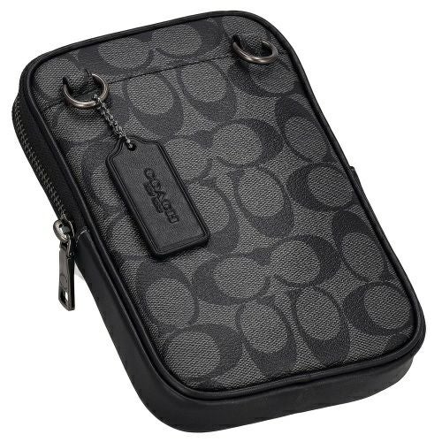 コーチ アウトレット ショルダーバッグ メンズ エイデン クロスボディ・シグネチャー キャンバス ブラック COACH OUTLET CO912 QBMI5 チャコール