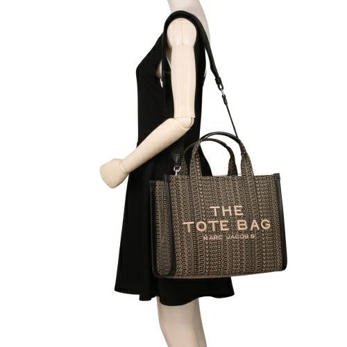 マークジェイコブス トートバッグ レディース ザ モノグラム ジャカード トート バッグ ミディアム ブラック Marc Jacobs 2F4HTT015H05 261 BEIGE MULTI