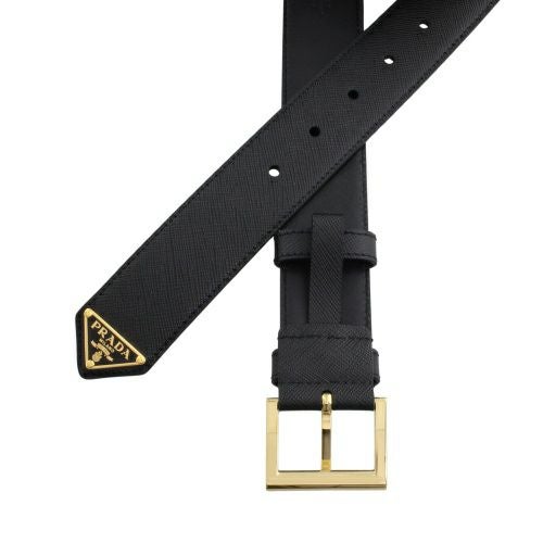 プラダ ベルト レディース トライアングルロゴ サフィアーノ ブラック PRADA 1CC545 053 F0002 NERO