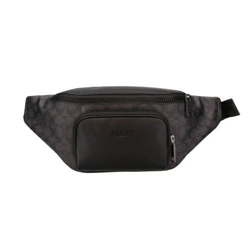 コーチ アウトレット ボディバッグ メンズ レーサー ベルト バッグ・シグネチャー キャンバス ブラック COACH OUTLET CT714 QBMI5 チャコール ブラック