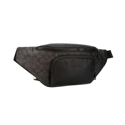 コーチ アウトレット ボディバッグ メンズ レーサー ベルト バッグ・シグネチャー キャンバス ブラック COACH OUTLET CT714 QBMI5 チャコール ブラック