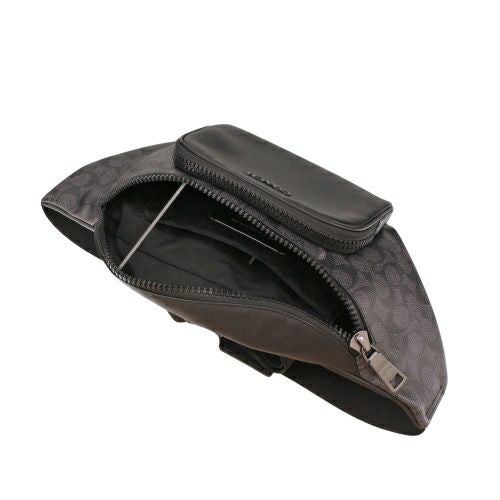 コーチ アウトレット ボディバッグ メンズ レーサー ベルト バッグ・シグネチャー キャンバス ブラック COACH OUTLET CT714 QBMI5 チャコール ブラック