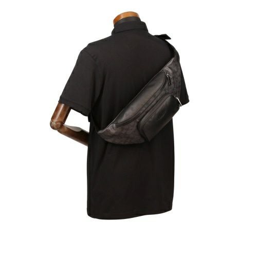 コーチ アウトレット ボディバッグ メンズ レーサー ベルト バッグ・シグネチャー キャンバス ブラック COACH OUTLET CT714 QBMI5 チャコール ブラック