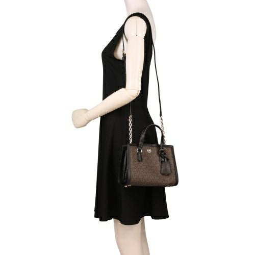 マイケルコース ハンドバッグ レディース シャンタル クロスボディ エクストラスモール MKシグネチャー CHANTAL XS CROSSBODY BAG ブラウン MICHAEL KORS 32R3G7CC0B BROWN/BLACK