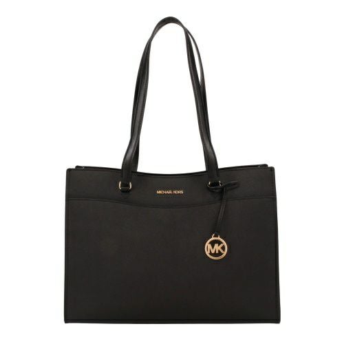 マイケルコース トートバッグ レディース ジェットセット トラベル ラージ サフィアーノ レザー ポケット トートバッグ ブラック MICHAEL KORS 35F4GTVT9L BLACK