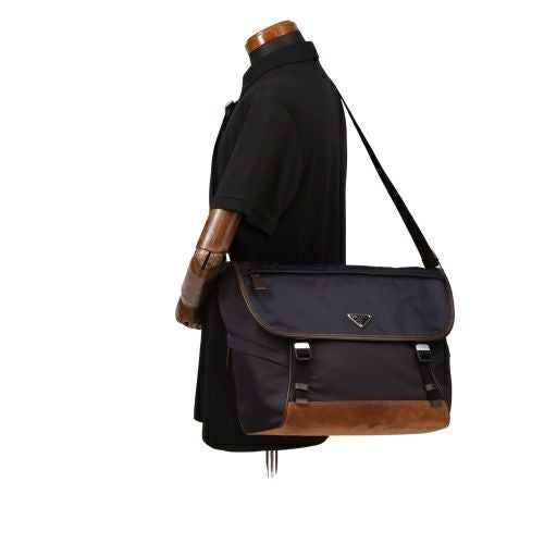 プラダ ショルダーバッグ メンズ トライアングルロゴ ネイビー PRADA 2VD052 V OYF 384 F0C1B BLU+CAFFE