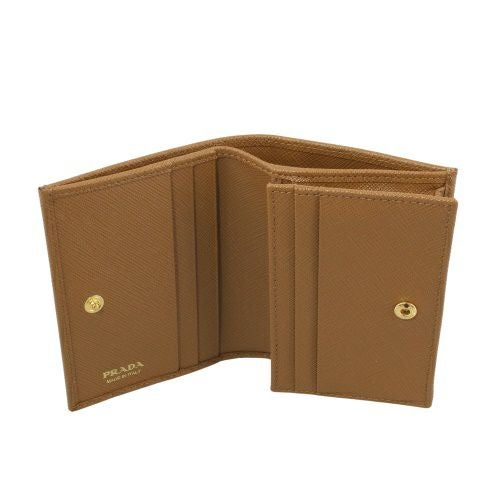 プラダ 二つ折り財布 レディース トライアングルロゴ サフィアーノ ブラウン PRADA 1MV021 QHH F03BH CARAMEL 0