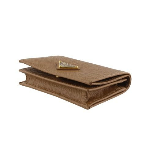 プラダ 二つ折り財布 レディース トライアングルロゴ サフィアーノ ブラウン PRADA 1MV021 QHH F03BH CARAMEL 0