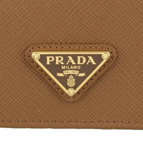 プラダ 二つ折り財布 レディース トライアングルロゴ サフィアーノ ブラウン PRADA 1MV021 QHH F03BH CARAMEL 0