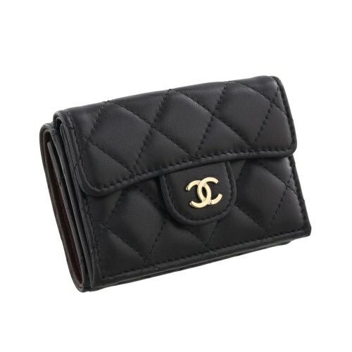 シャネル 三つ折り財布 レディース ココマーク ブラック CHANEL AP0230