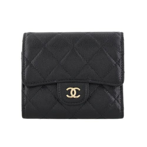 シャネル 三つ折り財布 レディース ココマーク ブラック CHANEL AP4383 B10583 C3906 ブラック