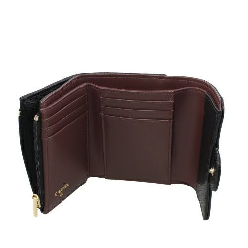 シャネル 三つ折り財布 レディース ココマーク ブラック CHANEL AP4383