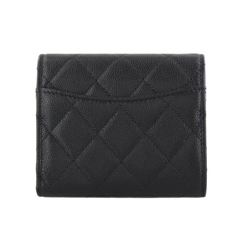 シャネル 三つ折り財布 レディース ココマーク ブラック CHANEL AP4383