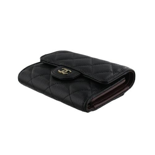 シャネル 三つ折り財布 レディース ココマーク ブラック CHANEL AP4383
