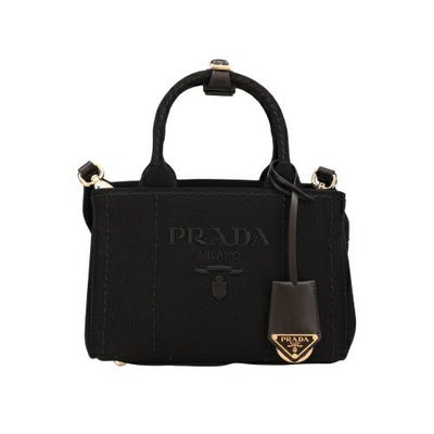 プラダ ハンドバッグ レディース カナパ CANAPA RICAMO ブラック PRADA 