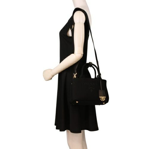 プラダ ハンドバッグ レディース カナパ CANAPA RICAMO ブラック PRADA 1BA038 V 8OM 2CYA F0002 NERO