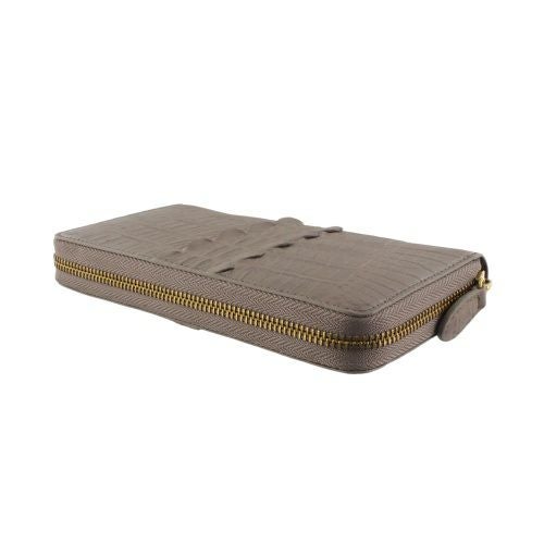 ロダニア 長財布 ラウンドファスナー メンズ グレー RODANIA
