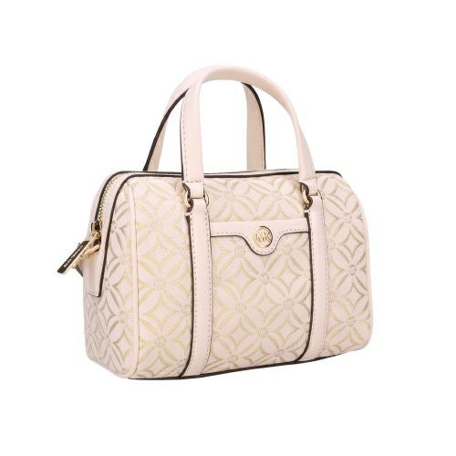 マイケルコース ショルダーバッグ レディース メタリック ロゴジャカード ダッフルクロスボディ スモール ホワイト MICHAEL KORS 35F4GTFC1J PL GLD MULTI