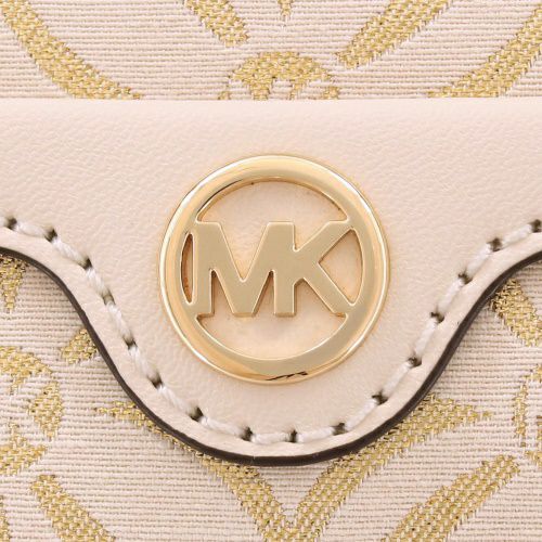 マイケルコース ショルダーバッグ レディース メタリック ロゴジャカード ダッフルクロスボディ スモール ホワイト MICHAEL KORS 35F4GTFC1J PL GLD MULTI