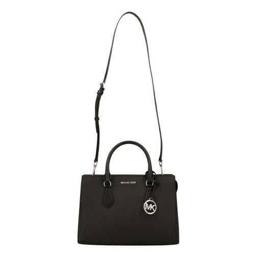 マイケルコース ハンドバッグ レディース SHEILA フォー サフィアーノ レザー センタージップ サッチェル ミディアム ブラック MICHAEL KORS 35S3S6HS2L BLACK