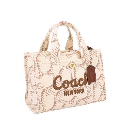 コーチ トートバッグ レディース カーゴ トート バッグ 26・シグネチャー キャンバス ホワイト COACH CAM61 B4/NP