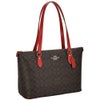 コーチ アウトレット トートバッグ レディース ギャラリー シグネチャー トート ブラウン COACH OUTLET CW381 IMXD0 ブラウン/レッド