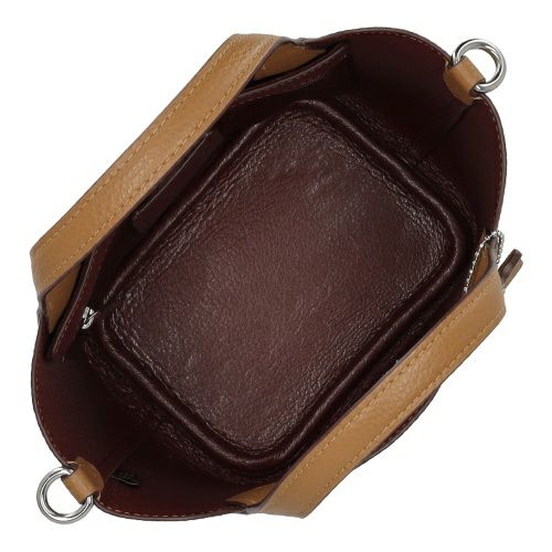 コーチ アウトレット ショルダーバッグ レディース ハンナ ダブル フェース レザー バケット バッグ ブラウン COACH OUTLET CR168 SV/QD ライトサドル