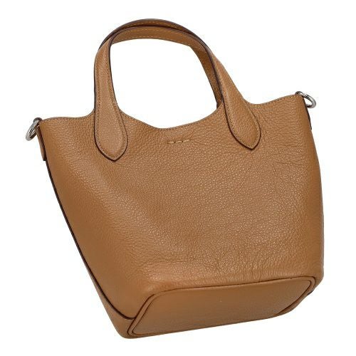 コーチ アウトレット ショルダーバッグ レディース ハンナ ダブル フェース レザー バケット バッグ ブラウン COACH OUTLET CR168 SV/QD ライトサドル