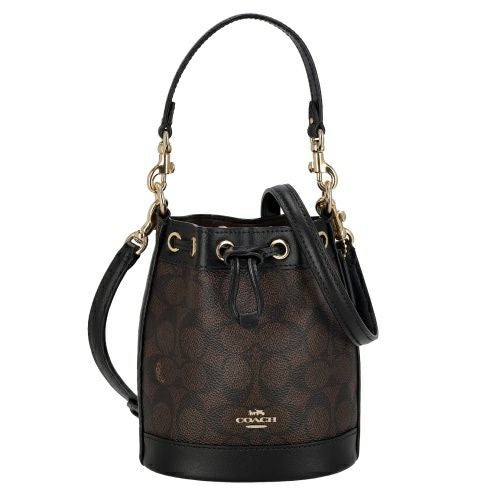 コーチ アウトレット ショルダーバッグ レディース シグネチャー ミニ バケット バッグ ブラウン COACH OUTLET CW299 IMXAQ ブラウン/ブラック