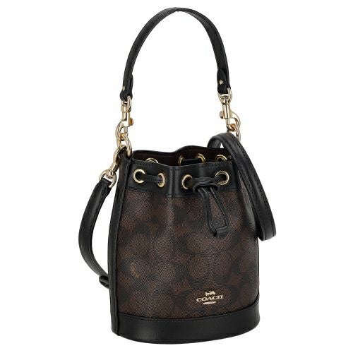 コーチ アウトレット ショルダーバッグ レディース シグネチャー ミニ バケット バッグ ブラウン COACH OUTLET CW299 IMXAQ ブラウン/ブラック