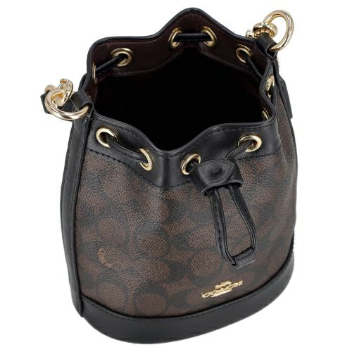 コーチ アウトレット ショルダーバッグ レディース シグネチャー ミニ バケット バッグ ブラウン COACH OUTLET CW299 IMXAQ ブラウン/ブラック