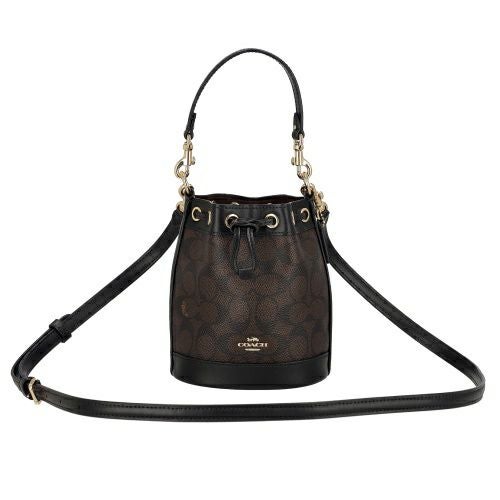 コーチ アウトレット ショルダーバッグ レディース シグネチャー ミニ バケット バッグ ブラウン COACH OUTLET CW299 IMXAQ ブラウン/ブラック