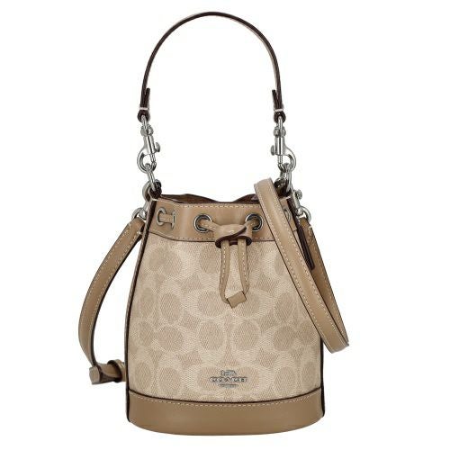 コーチ アウトレット ショルダーバッグ レディース シグネチャー ミニ バケット バッグ ベージュ COACH OUTLET CW299 SVPWH ベージュ