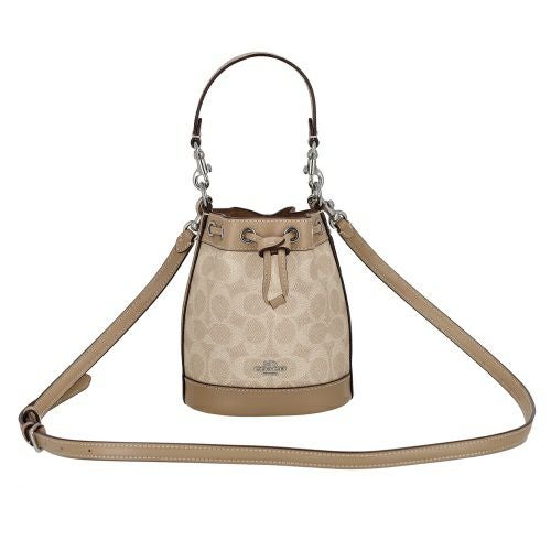 コーチ アウトレット ショルダーバッグ レディース シグネチャー ミニ バケット バッグ ベージュ COACH OUTLET CW299 SVPWH ベージュ