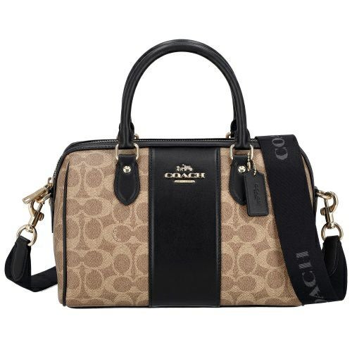 コーチ アウトレット ショルダーバッグ レディース シグネチャー ローワン サッチェル ブラック COACH OUTLET CW376 IMQRX ベージュ/ブラック