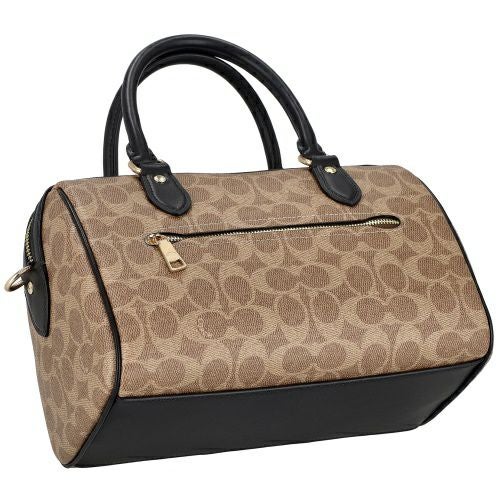 コーチ アウトレット ショルダーバッグ レディース シグネチャー ローワン サッチェル ブラック COACH OUTLET CW376 IMQRX ベージュ/ブラック