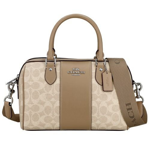 コーチ アウトレット ショルダーバッグ レディース シグネチャー ローワン サッチェル ベージュ COACH OUTLET CW376 SVPWH ベージュ