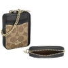 コーチ アウトレット コインケース レディース ジップ カード ケース・シグネチャー キャンバス ブラウン COACH OUTLET CW883 IMQRX ベージュ/ブラック