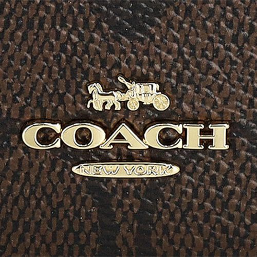 コーチ アウトレット コインケース レディース ジップ カード ケース・シグネチャー キャンバス ブラウン COACH OUTLET CW883 IMXAQ ウォルナット/ブラック