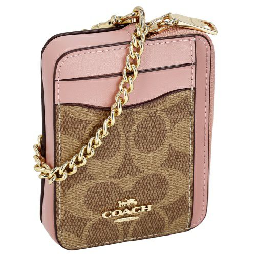 コーチ アウトレット コインケース レディース ジップ カード ケース・シグネチャー キャンバス ピンク COACH OUTLET CW883 IMXB0 ピンク/ベージュ