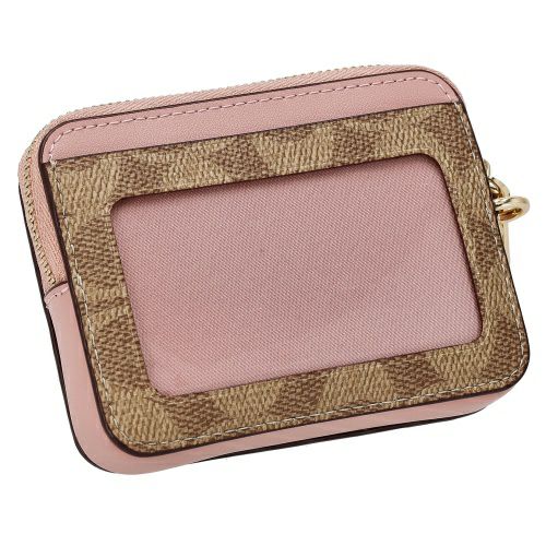 コーチ アウトレット コインケース レディース ジップ カード ケース・シグネチャー キャンバス ピンク COACH OUTLET CW883 IMXB0 ピンク/ベージュ