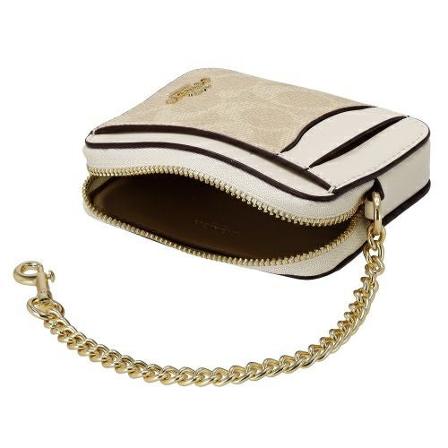 コーチ アウトレット コインケース レディース ジップ カード ケース・シグネチャー キャンバス ホワイト COACH OUTLET CW883 IMXDM サンド/チョーク