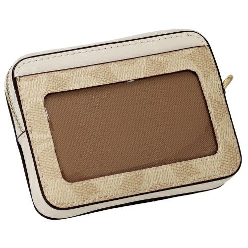 コーチ アウトレット コインケース レディース ジップ カード ケース・シグネチャー キャンバス ホワイト COACH OUTLET CW883 IMXDM サンド/チョーク