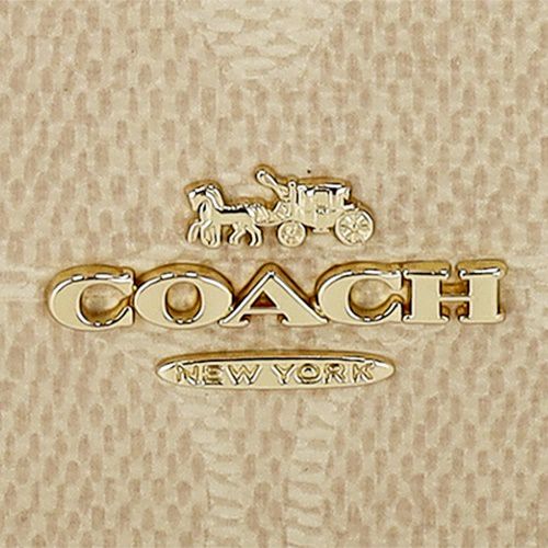 コーチ アウトレット コインケース レディース ジップ カード ケース・シグネチャー キャンバス ホワイト COACH OUTLET CW883 IMXDM サンド/チョーク
