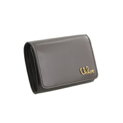 クロエ Chloe 長財布
 アルファベット グレー 関税負担なし☆Chloe クロエ ALPHABET 三つ折り財布 (Chloe/折りたたみ