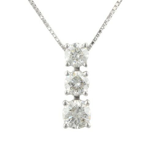 ネックレス プラチナ ダイヤモンド 1.00ct スリーストーン
