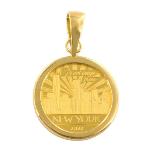 ペンダントトップ ニューヨーク 5ドル K18/K24 コインペンダント 0.5g