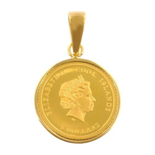 ペンダントトップ モンサンミッシェル 5ドル K18/K24 コインペンダント 0.5g